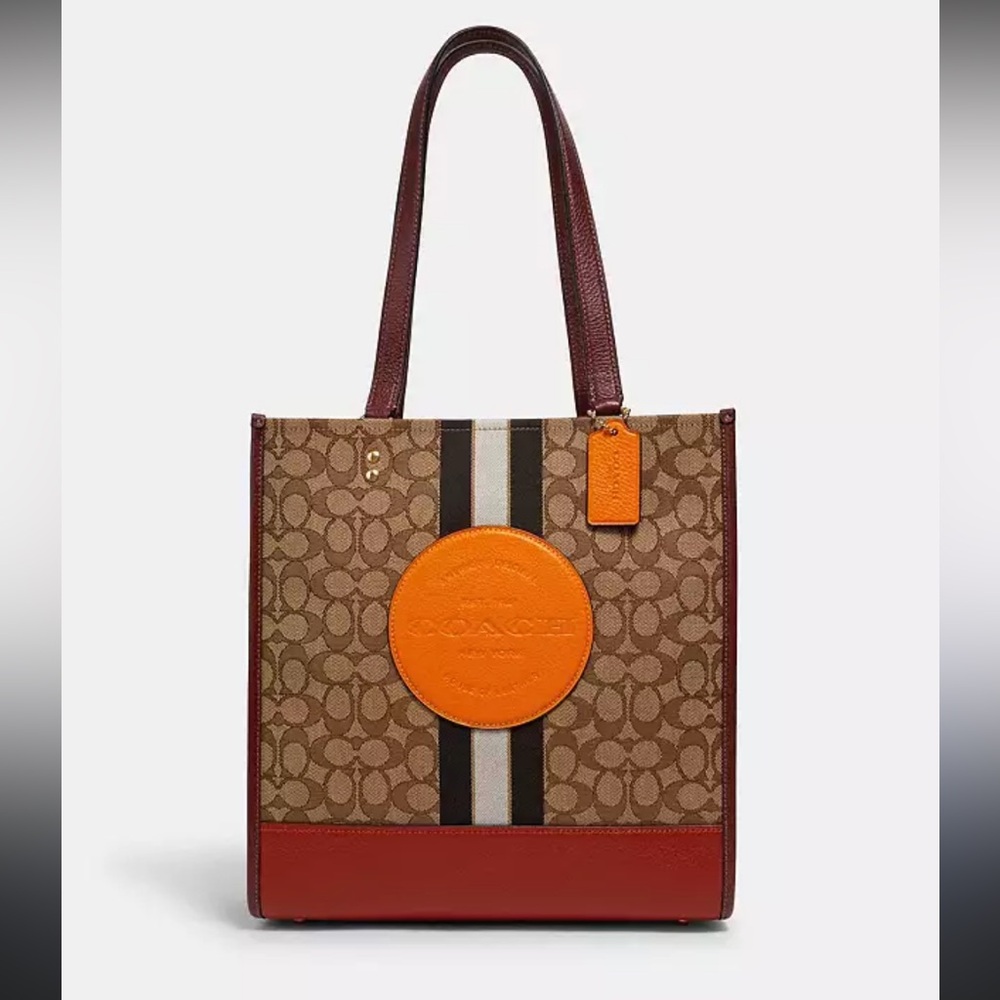 Coach 1917 Dempsey Tote In Signature Jacquard With Stripe And Coach Patch